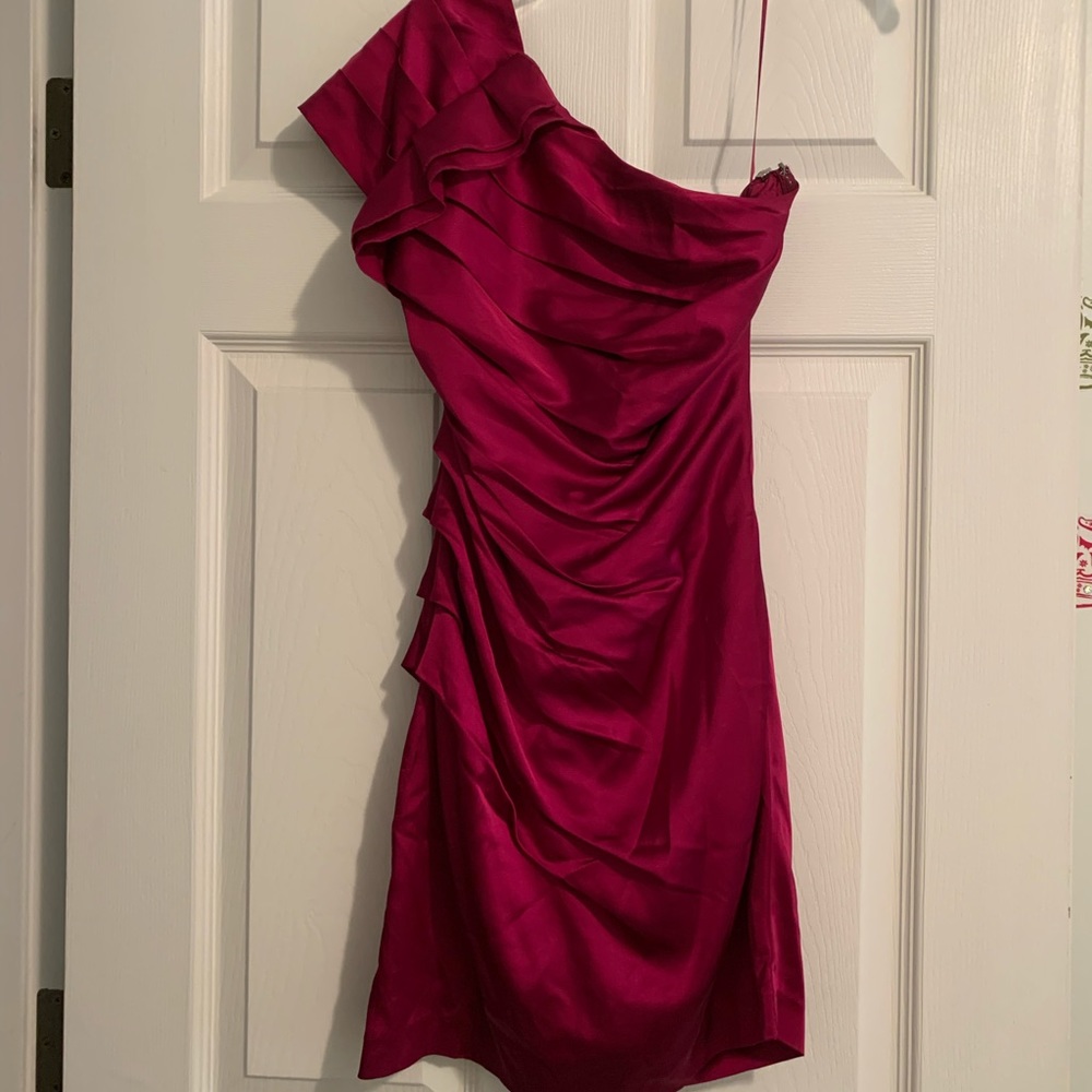 Express one shoulder pleated dress xs